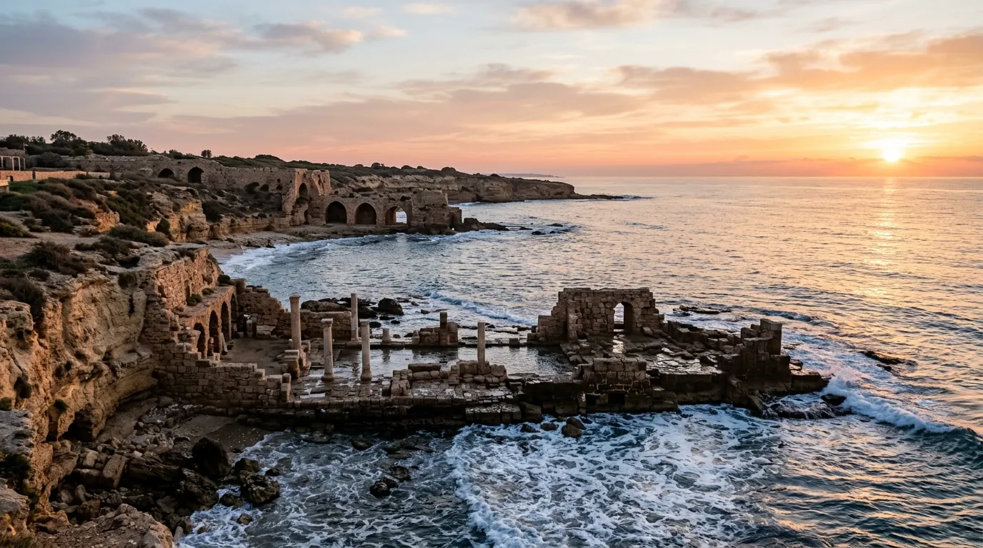 Caesarea Cliffs background — Ephesians 4:32