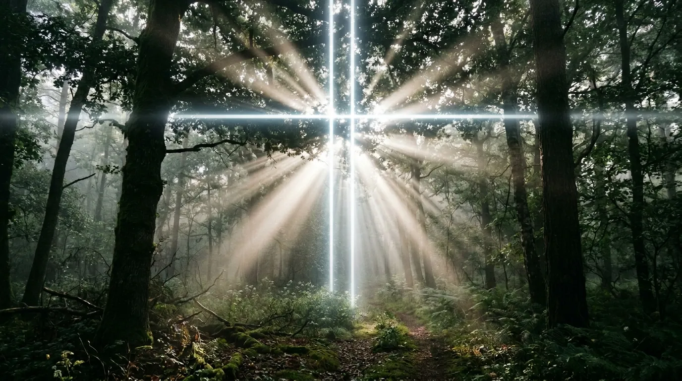 Forest Rays background — Jeremiah 29:11