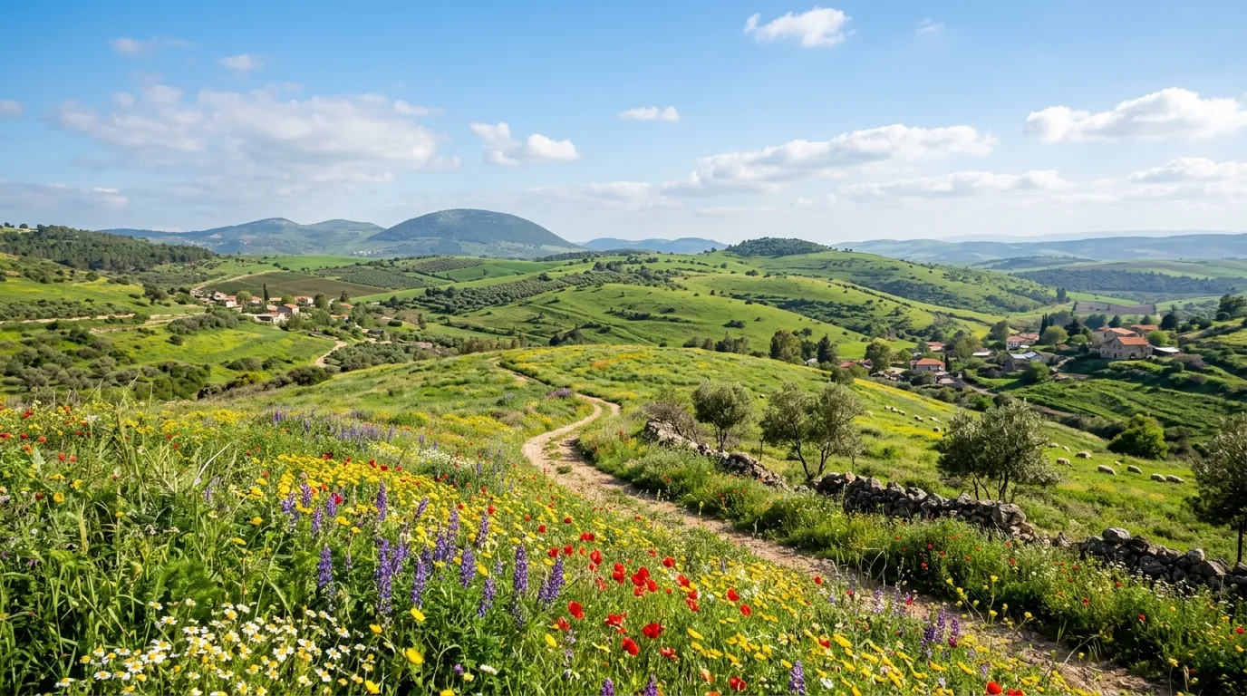 Galilee Spring background — Philippians 4:6-7
