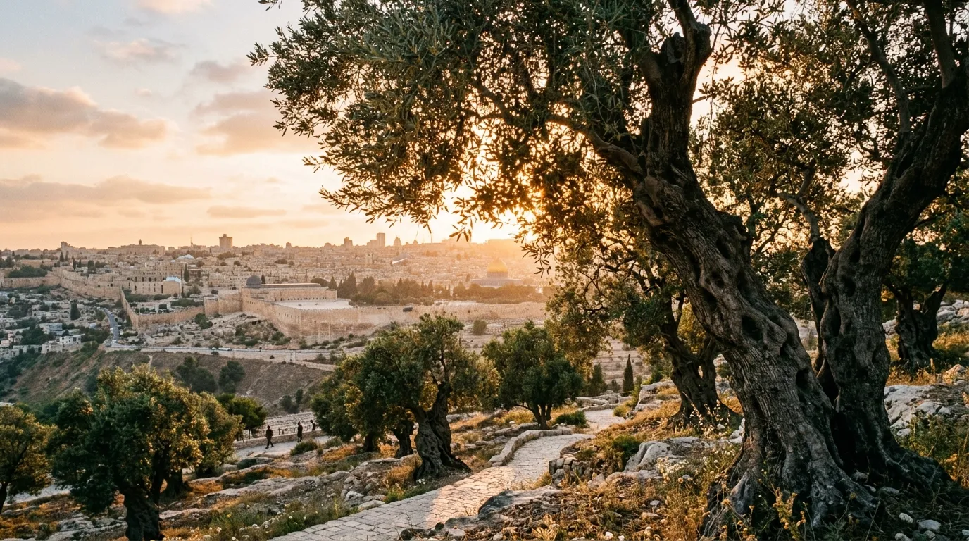 Mount of Olives Bible verse background