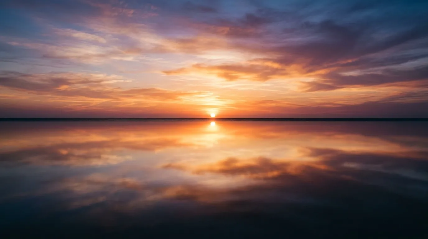 Ocean Sunset background — Philippians 4:8