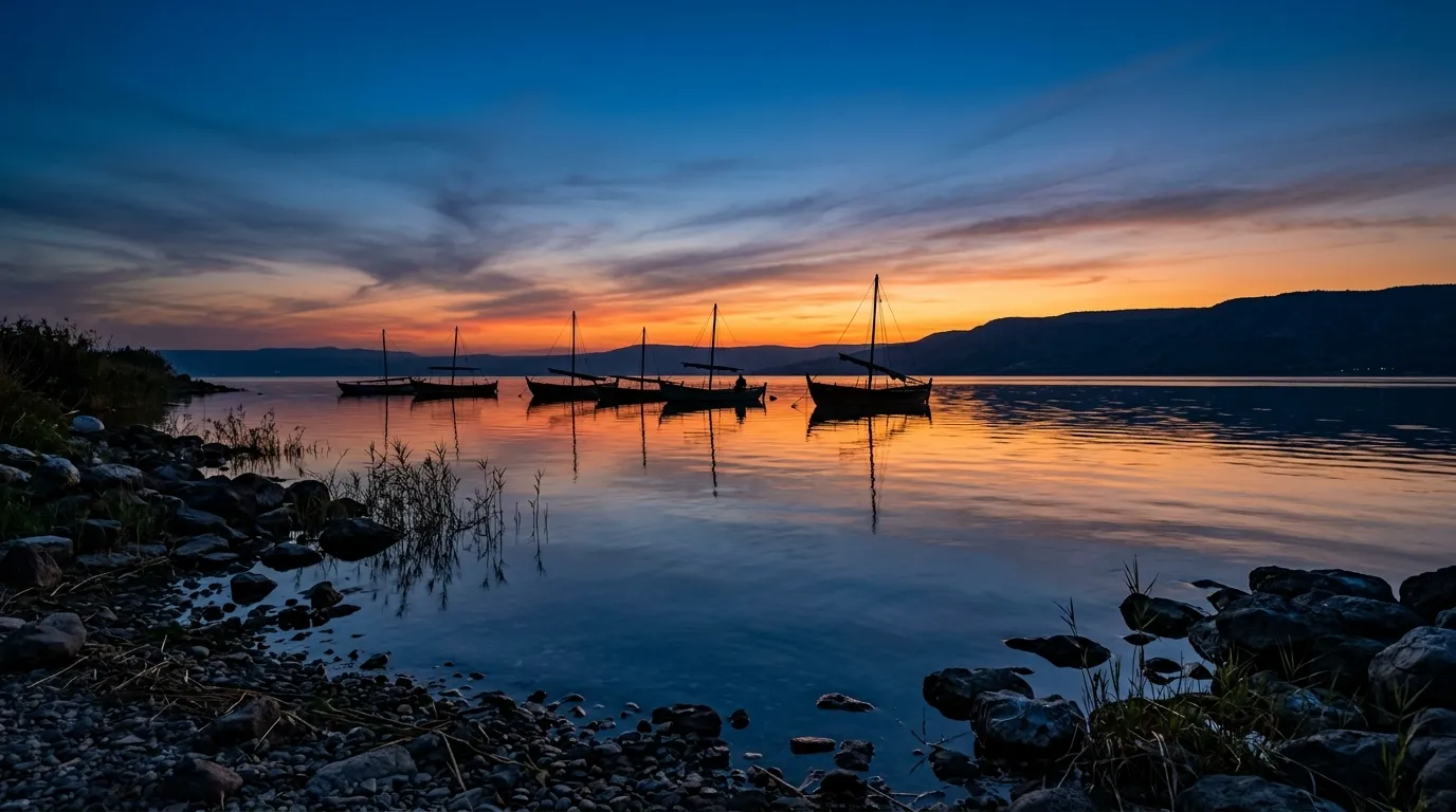 Sea of Galilee background — Romans 6:23