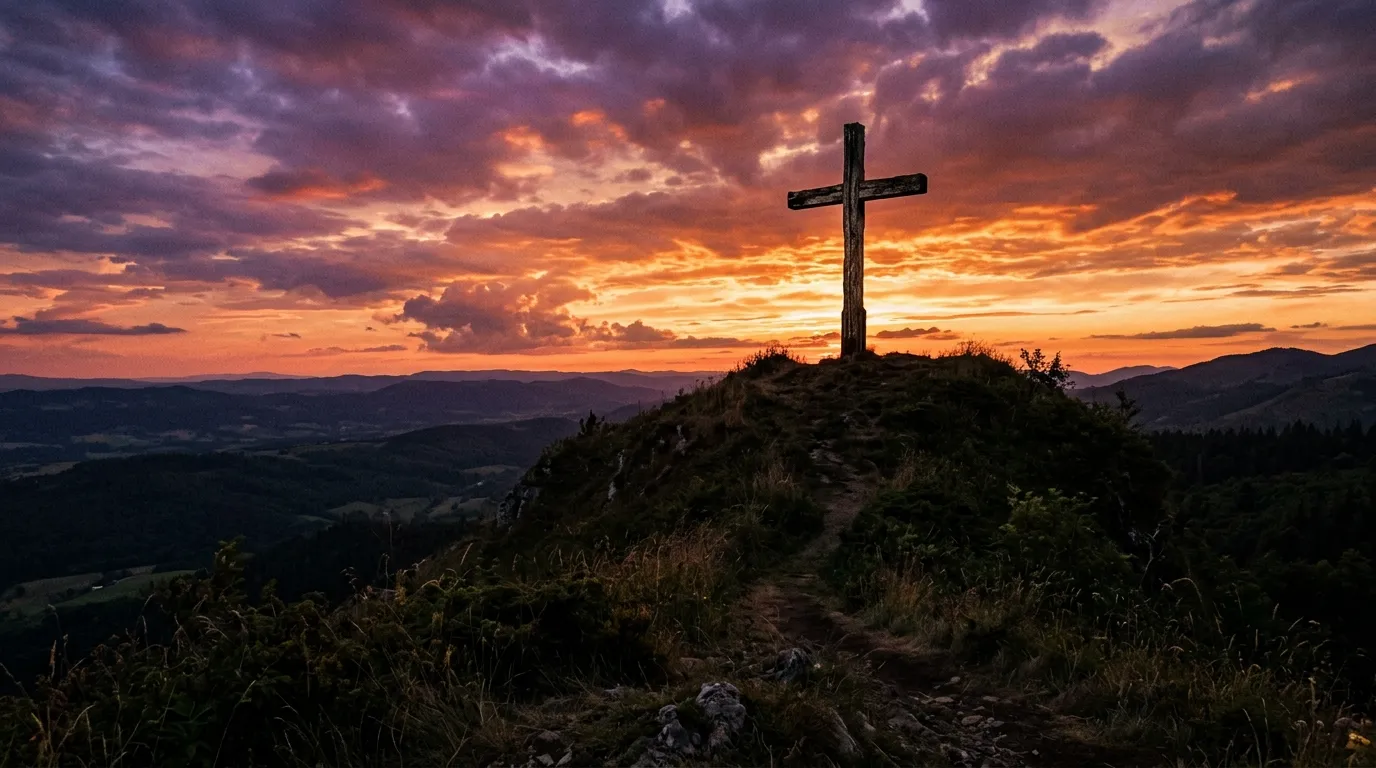 Wooden Cross background — Proverbs 27:17