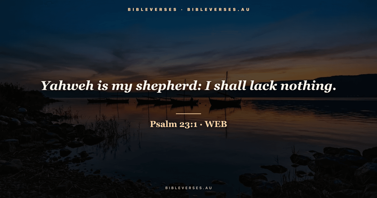 Psalm 23:1 Bible verse image on a Sea of Galilee background — made free with the bibleverses.au verse image maker